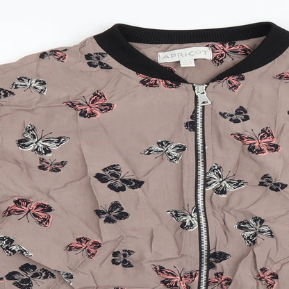 Apricot Womens Brown Animal Print  Jacket  Size 10  - Butterflies