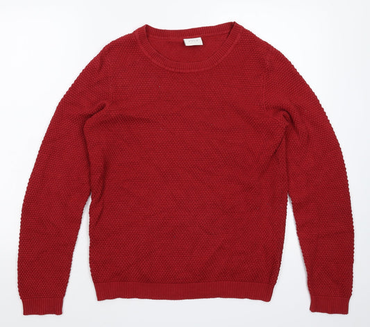 VILA Womens Red  Knit Pullover Jumper Size L