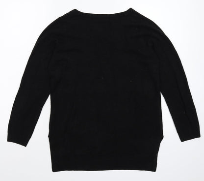 Marks and Spencer Girls Black  Knit Pullover Jumper Size 8 Years