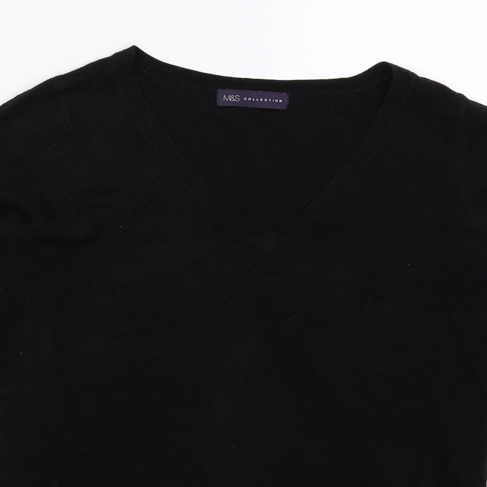 Marks and Spencer Girls Black  Knit Pullover Jumper Size 8 Years