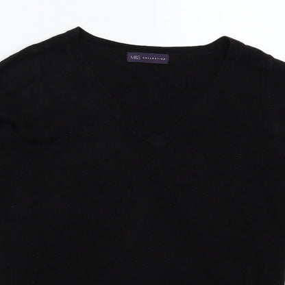 Marks and Spencer Girls Black  Knit Pullover Jumper Size 8 Years
