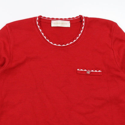 Serge Ohane Womens Red  Knit Pullover Jumper Size L