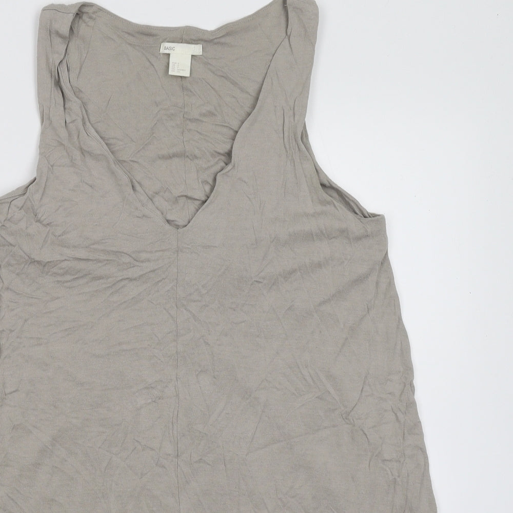 Womens UK Size S H&M Grey Basic Tank