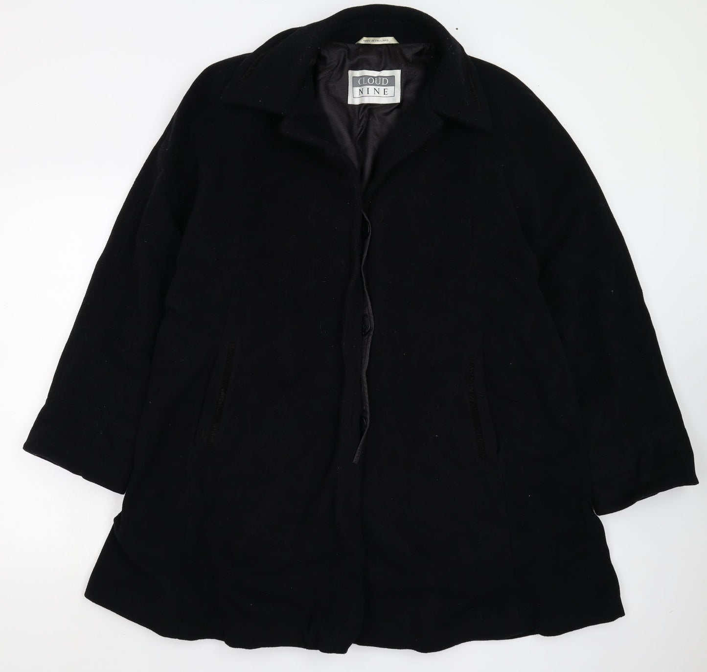 Womens UK Size M Cloud Nine Black Overcoat