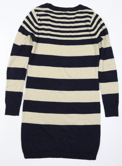 Club Monaco Womens Multicoloured Striped Knit Jumper Dress  Size S