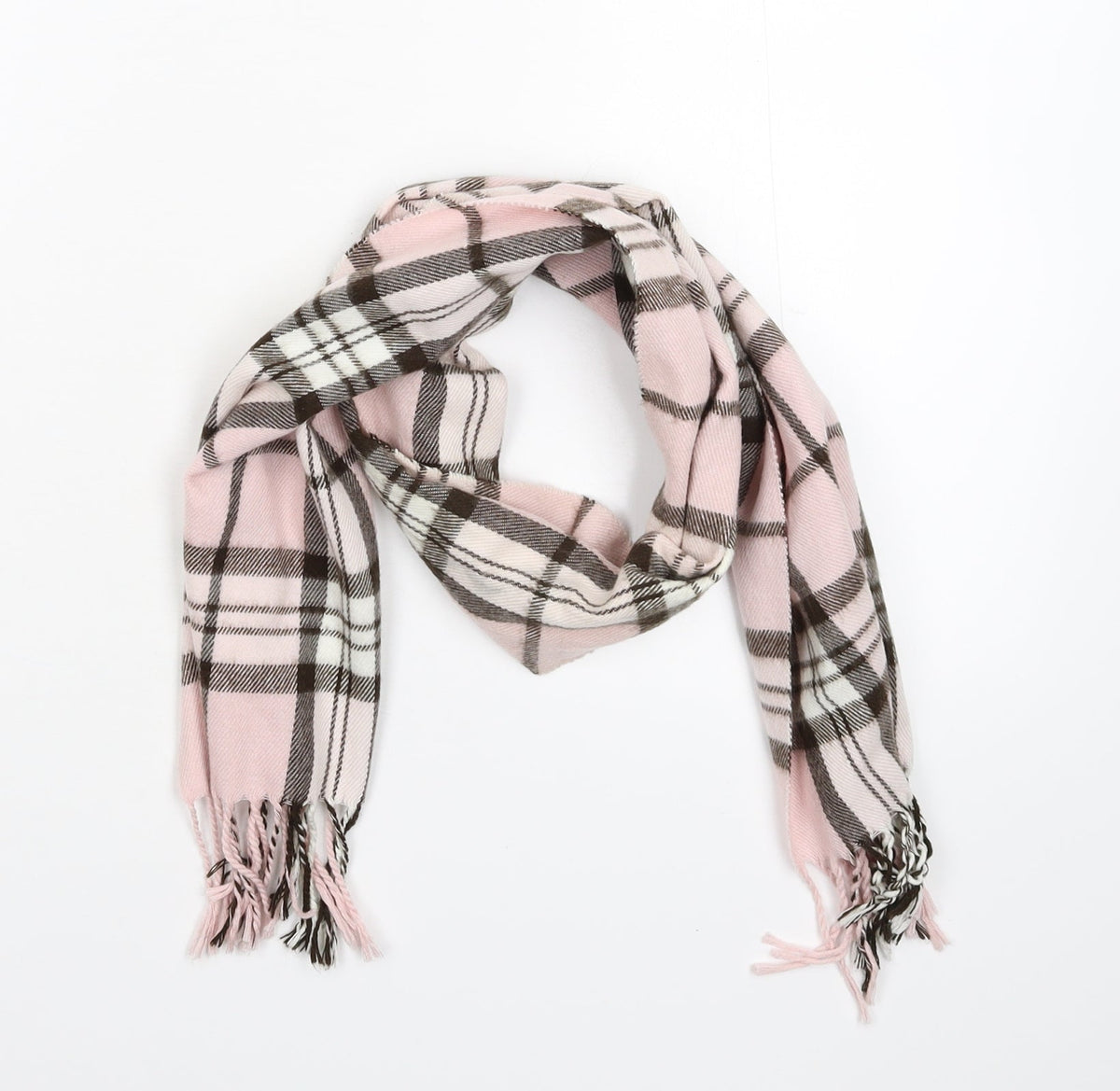 BHS Womens Pink Check Knit  Scarf