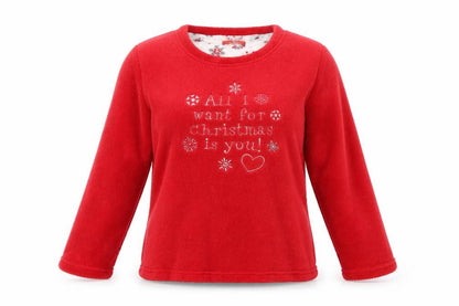 Preworn Womens Red Solid  Capri Pyjama Top Size M  - christmas