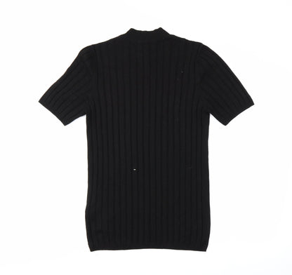Womens UK Size M ASOS Black Tunic T-Shirt
