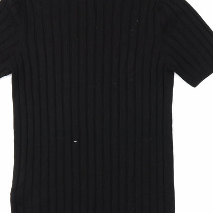 Womens UK Size M ASOS Black Tunic T-Shirt