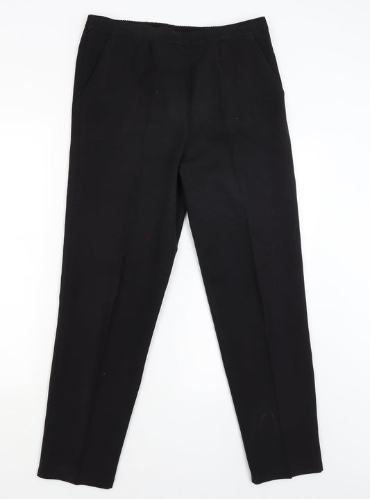 Womens UK Size 14 Preworn Regular Fit  Black Trousers