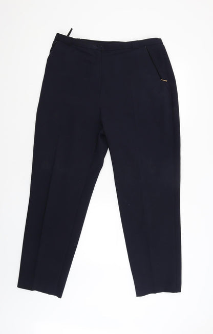 Womens UK Size 16 Marks and Spencer Regular Fit Carpenter Blue Trousers