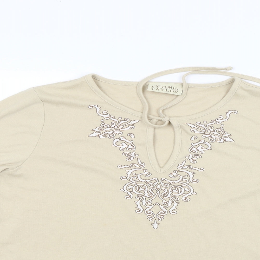 Victoria Taylor Womens Beige   Pullover Jumper Size 14