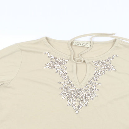 Victoria Taylor Womens Beige   Pullover Jumper Size 14