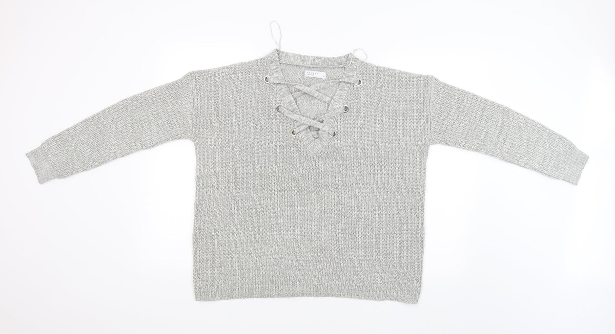 Additional front view of Papaya women’s grey jumper, size L