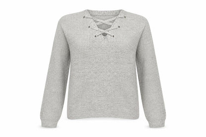 Front view of Papaya women’s grey jumper, size L