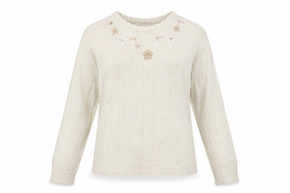 Front view of Akal Collection women’s beige jumper, size S