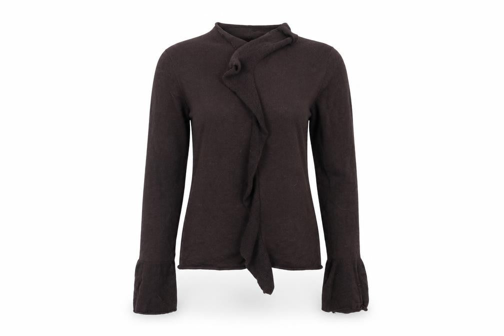 Front view of Atmosphere women’s brown cardigan jumper, size UK 12