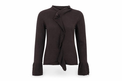 Front view of Atmosphere women’s brown cardigan jumper, size UK 12