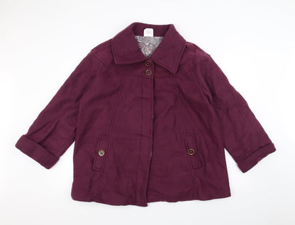 Womens UK Size 18 Anne De Lancay Purple Pea Coat