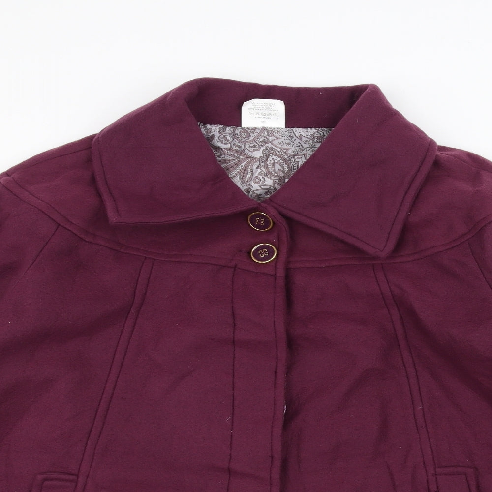 Womens UK Size 18 Anne De Lancay Purple Pea Coat