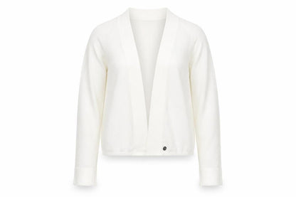 Front view of Linea women’s white cardigan jumper, size M