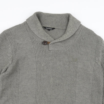 Peacocks Womens Grey  Knit Jacket  Size M