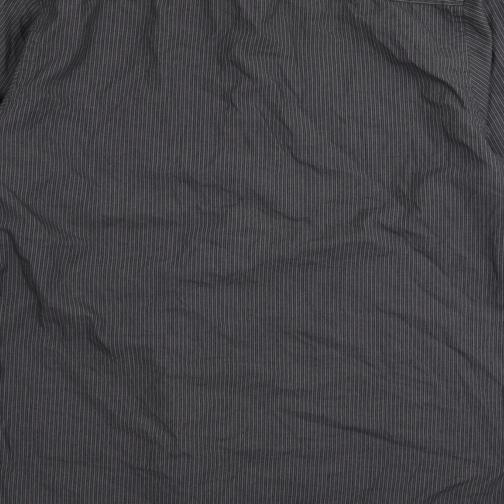 F&F Mens Grey Striped   Button-Up Size L