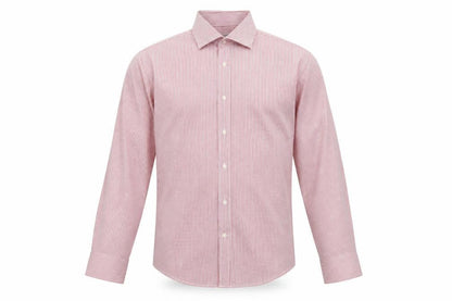 Mens UK Size 17 Preworn Red  Button-Up Long Sleeve Casual Shirt