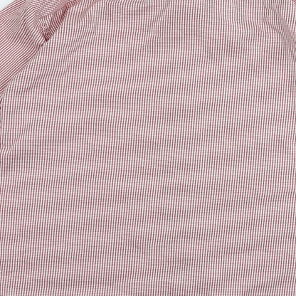 Mens UK Size 17 Preworn Red  Button-Up Long Sleeve Casual Shirt