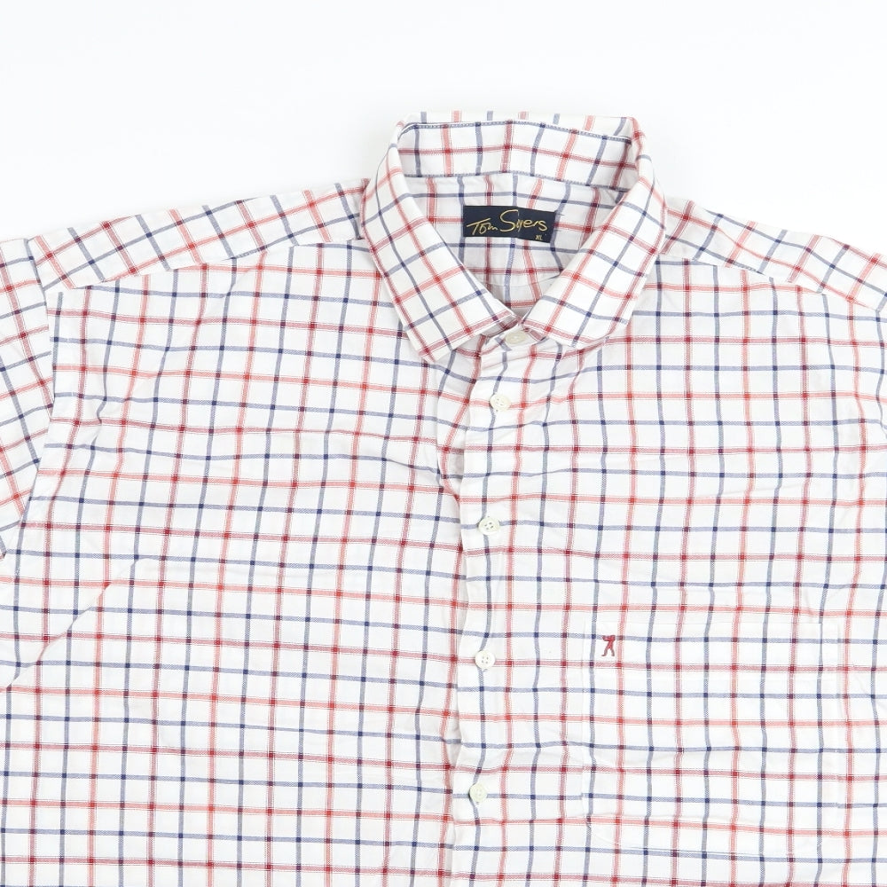 TOM SAYERS Mens White    Button-Up Size XL