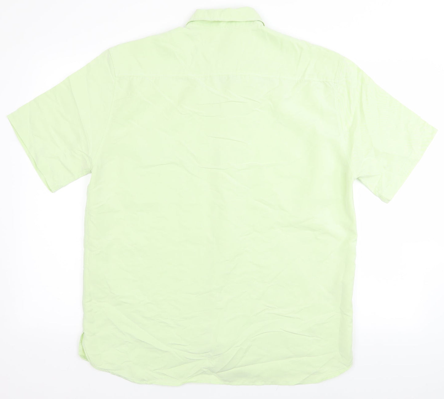 Mens UK Size M m&s Green  Button-Up Short Sleeve Casual Shirt