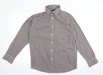 Mens UK Size 15 bw White  Button-Up Long Sleeve Casual Shirt
