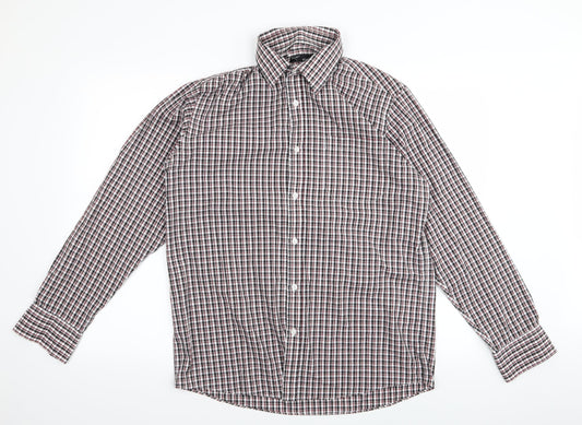 Mens UK Size 15 bw White  Button-Up Long Sleeve Casual Shirt