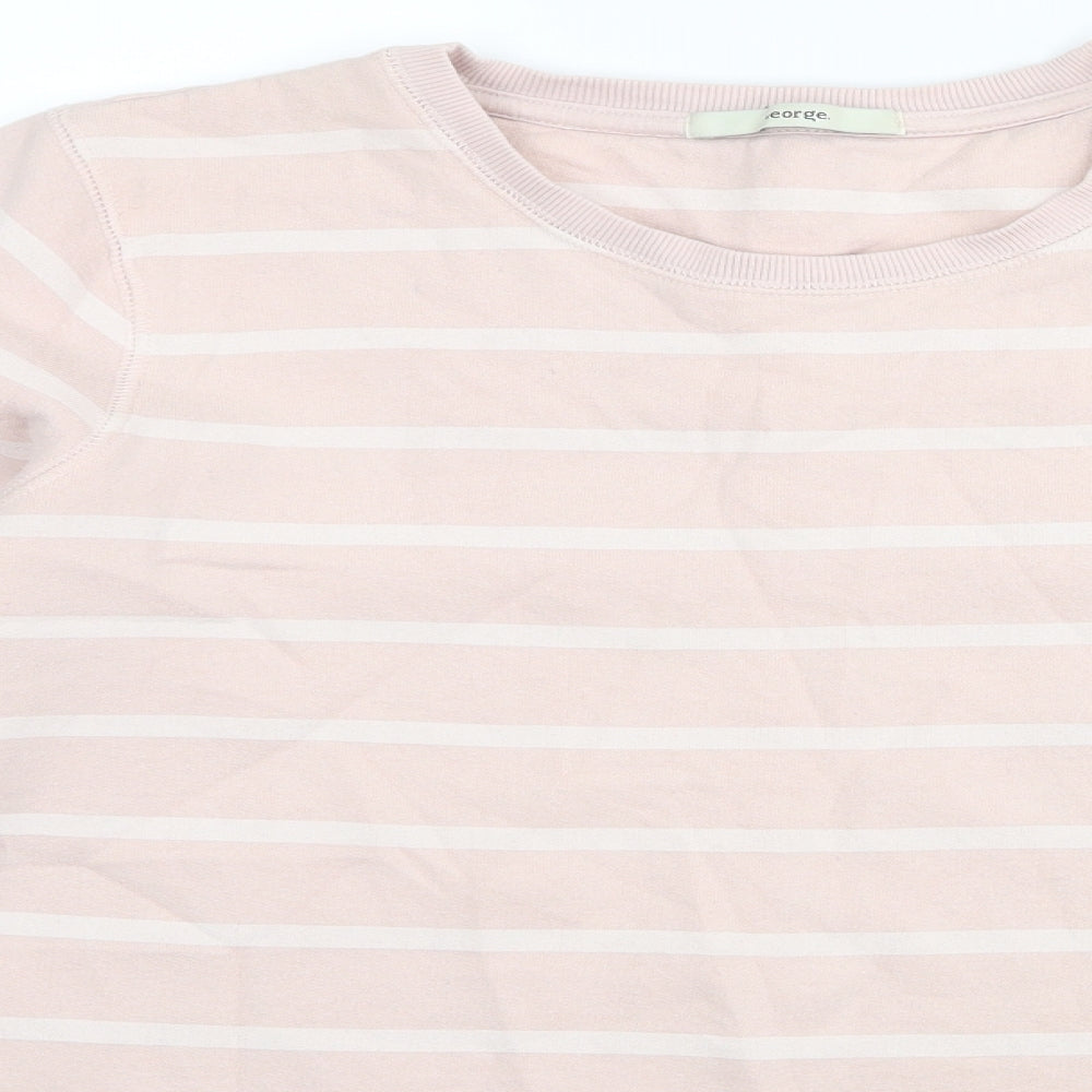 geirge Womens Pink Striped Rayon Pullover Jumper Size 14
