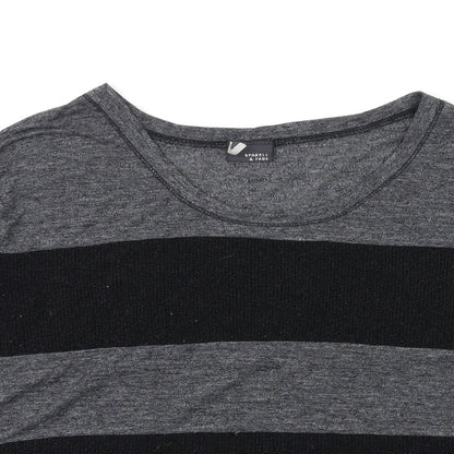 Sparkle & Fade Womens Black Striped Knit Pullover Jumper Size 8