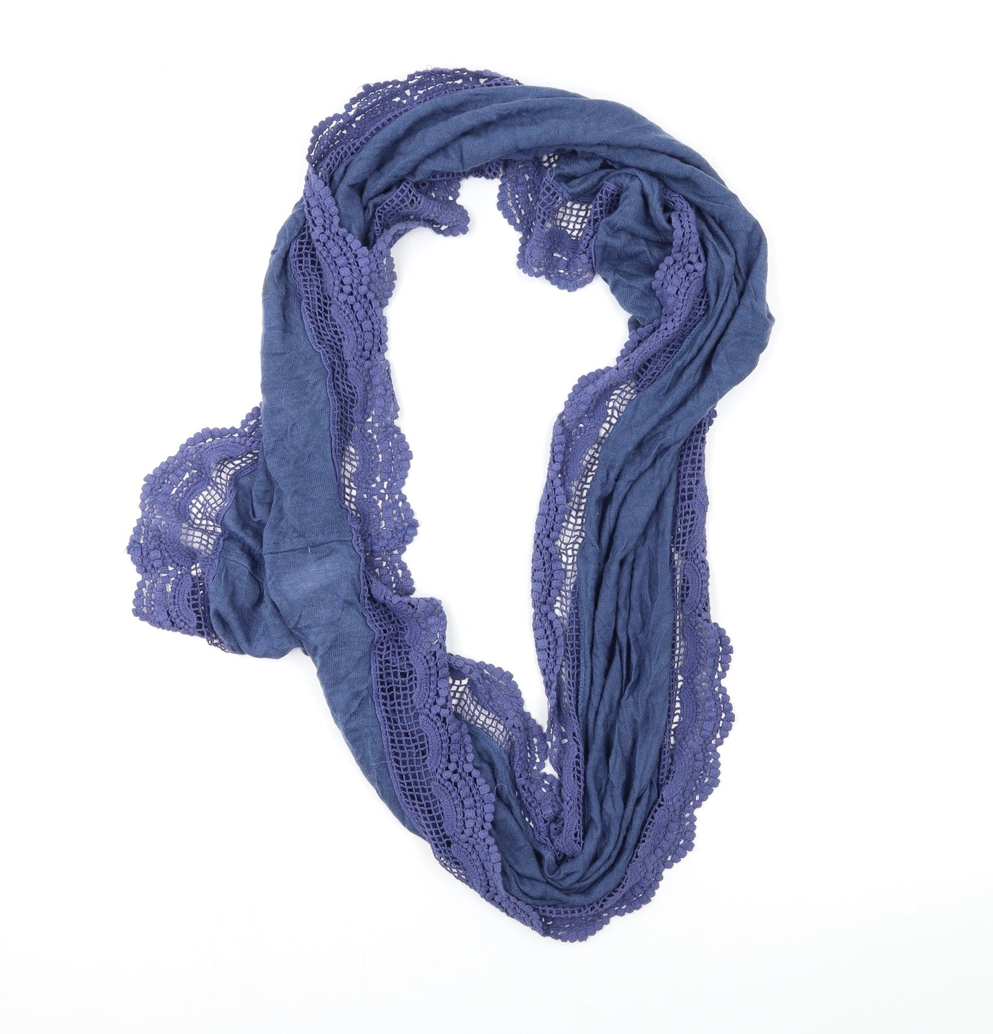 TU Womens Blue  Knit  Scarf   - Crochet Stole