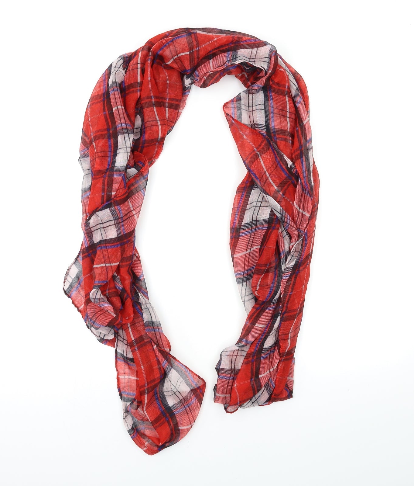 Preworn Unisex Red Check   Shawl/Wrap