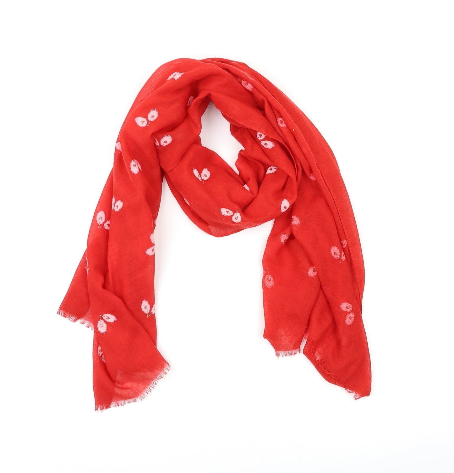 Preworn Womens Red Floral   Shawl/Wrap