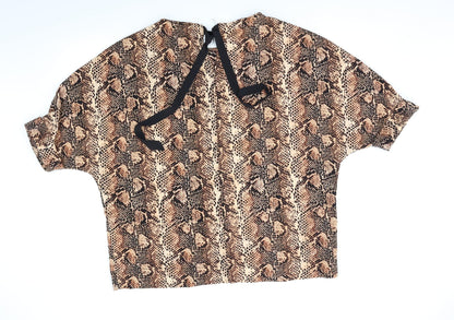 Primark Womens Multicoloured Animal Print  Basic Blouse Size 14