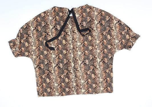 Primark Womens Multicoloured Animal Print  Basic Blouse Size 14