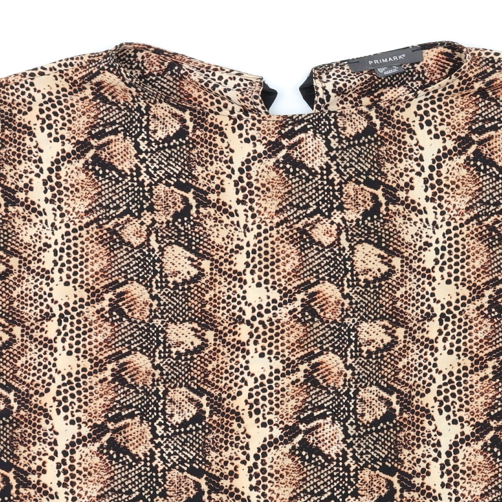 Primark Womens Multicoloured Animal Print  Basic Blouse Size 14