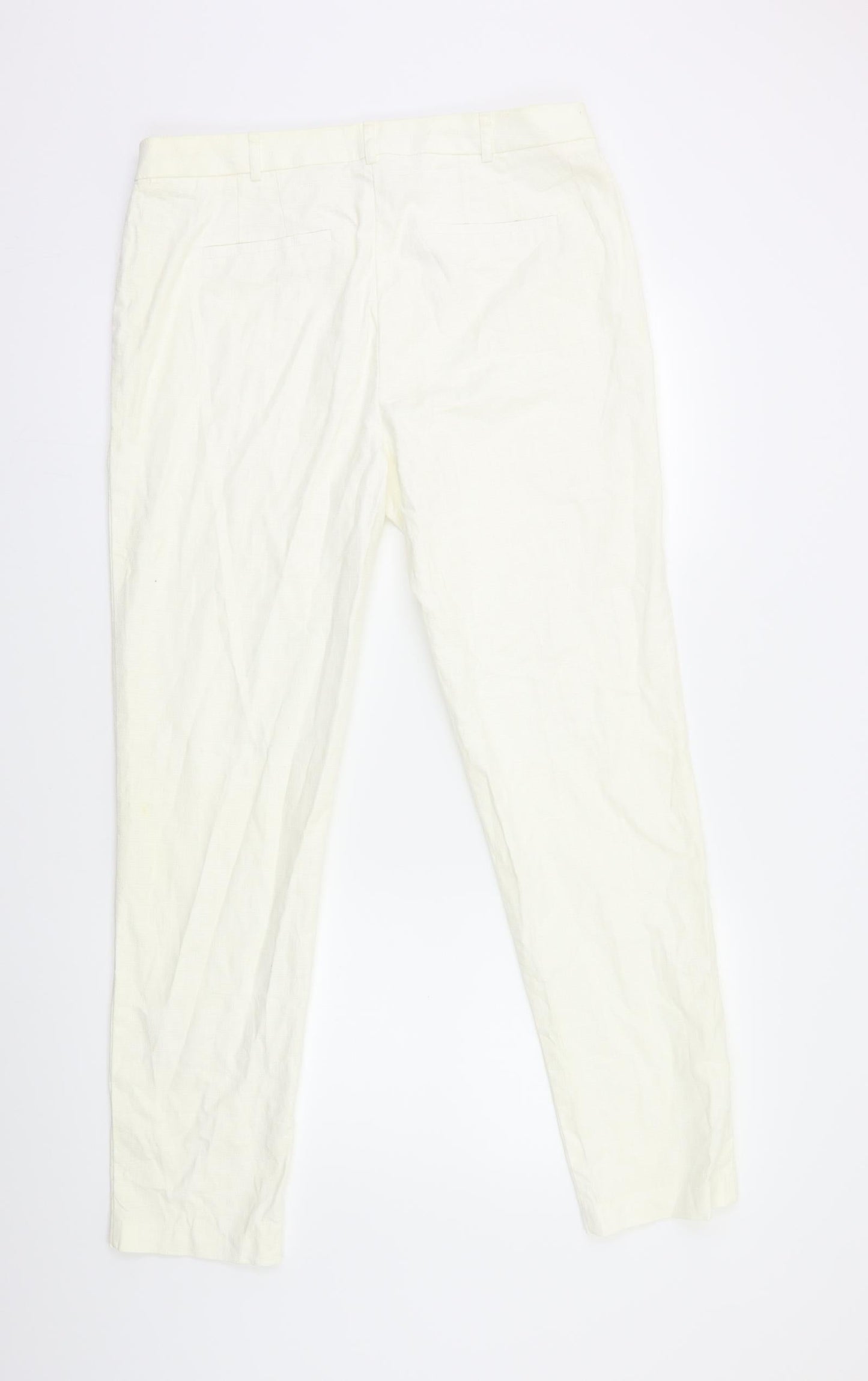 Womens UK Size 12 Preworn Regular Fit  Ivory Trousers