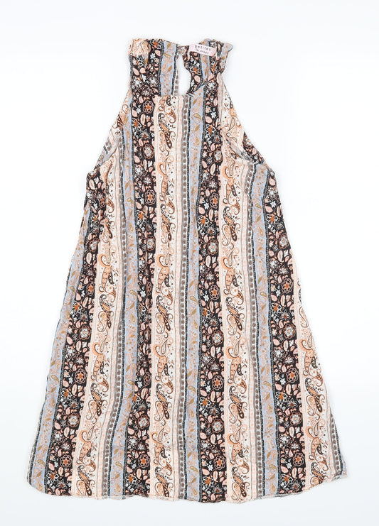 Miss Selfridge Womens Orange Floral  A-Line  Size 10