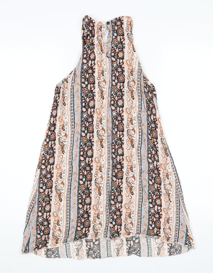 Miss Selfridge Womens Orange Floral  A-Line  Size 10