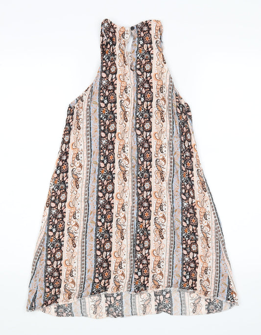 Miss Selfridge Womens Orange Floral  A-Line  Size 10