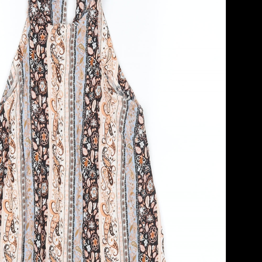 Miss Selfridge Womens Orange Floral  A-Line  Size 10