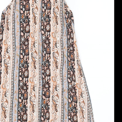 Miss Selfridge Womens Orange Floral  A-Line  Size 10