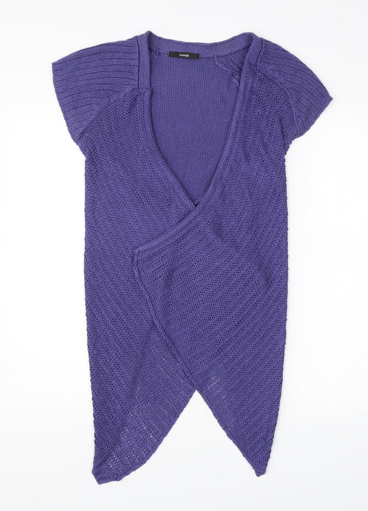 George Womens Purple   Wrap Blouse