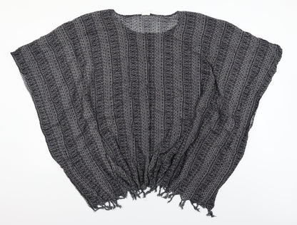 importador Womens Black Fair Isle   Poncho One Size