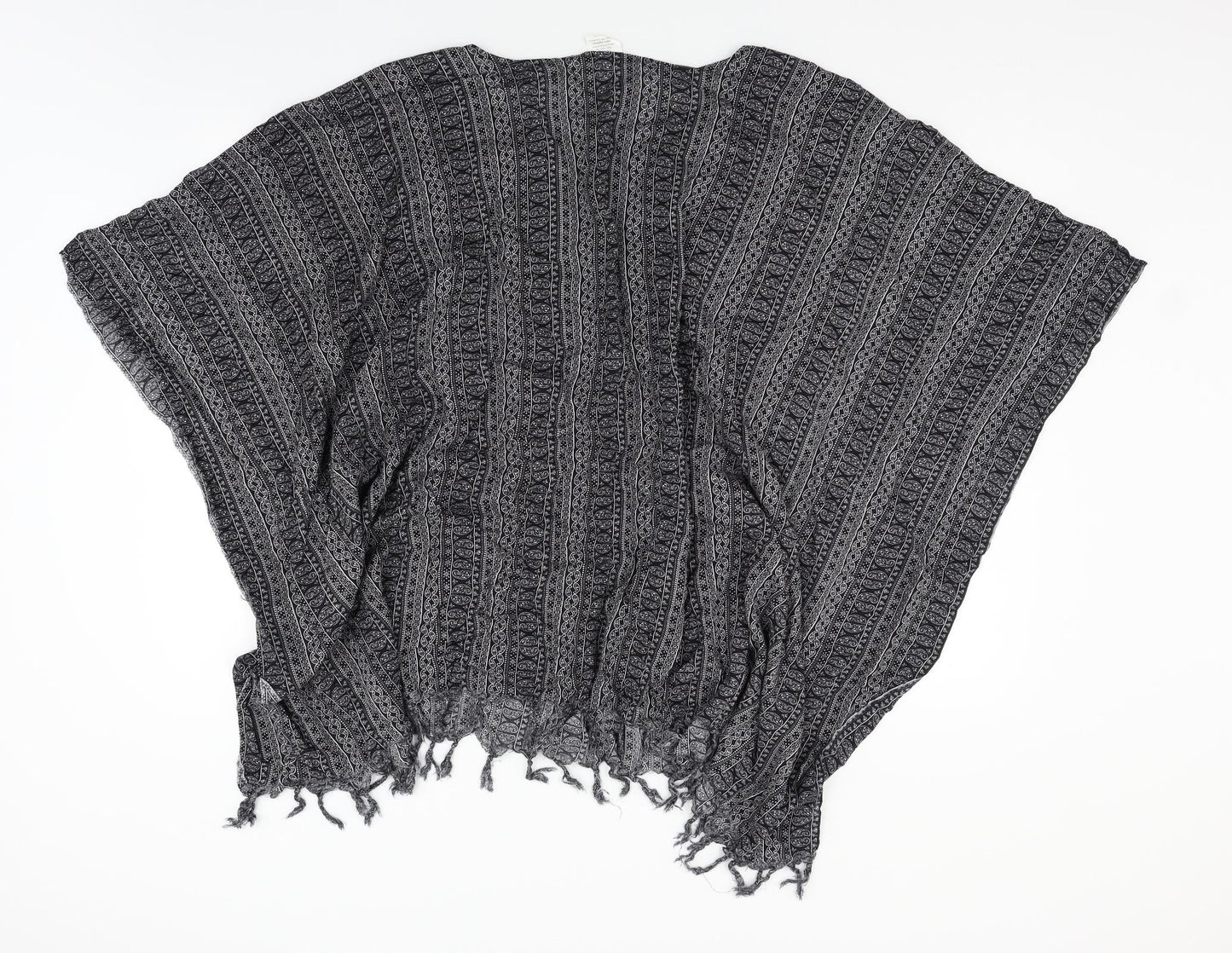 importador Womens Black Fair Isle   Poncho One Size